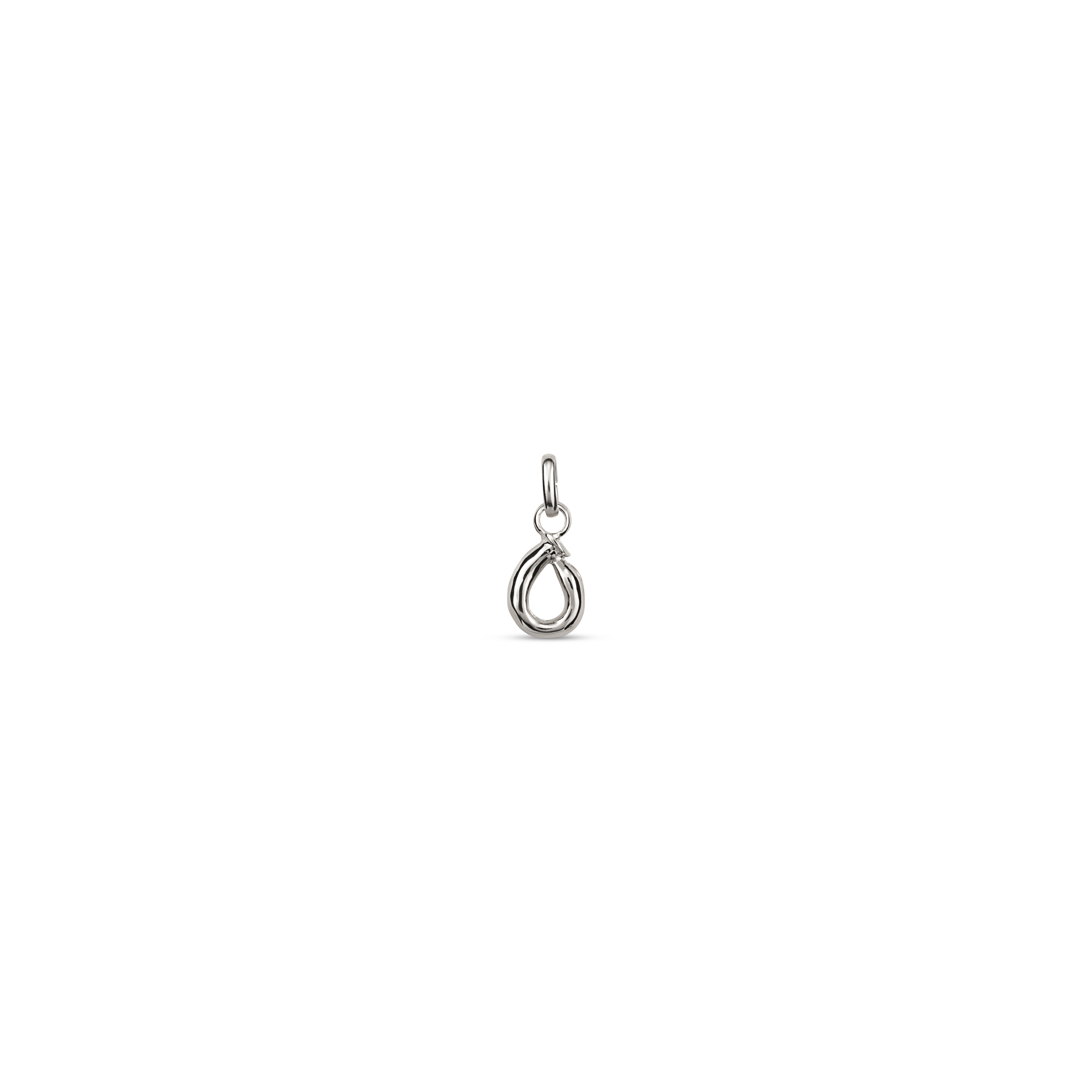 Sterling silver-plated charm with small letter O, Silver, large image number null